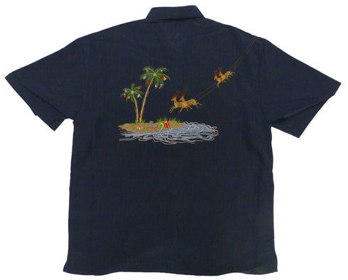 Bamboo Cay Mens Flying Santa Embroidered Shirt